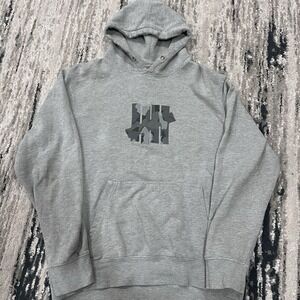 Undefeated Heather Gray Hoodie with Gray Camo Logo